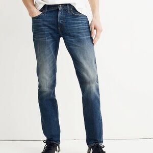 Madewell Mens Slim Straight Distressed‎ Knee Denim Jeans
